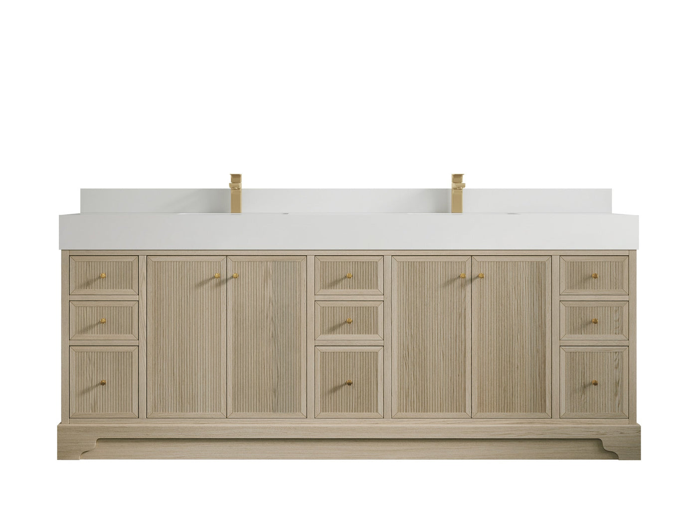 Manhattan White Oak 84 in. W x 22 in. D Double Sink Bathroom Vanity