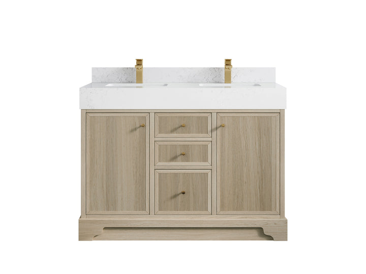 Manhattan White Oak 48 in. W x 22 in. D Double Sink Bathroom Vanity - photo 10