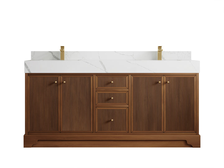 Manhattan Teak Wood 72 in. W x 22 in. D Single Sink Bathroom Vanity - photo 8