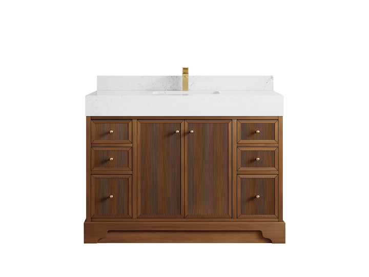 Manhattan Teak Wood 48 in. W x 22 in. D Single Sink Bathroom Vanity - photo 10
