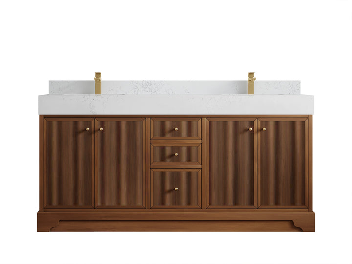 Manhattan Teak Wood 72 in. W x 22 in. D Single Sink Bathroom Vanity - photo 10
