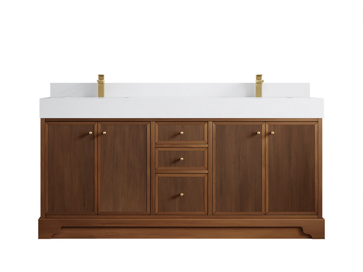 Manhattan Teak Wood 72 in. W x 22 in. D Single Sink Bathroom Vanity - photo 12