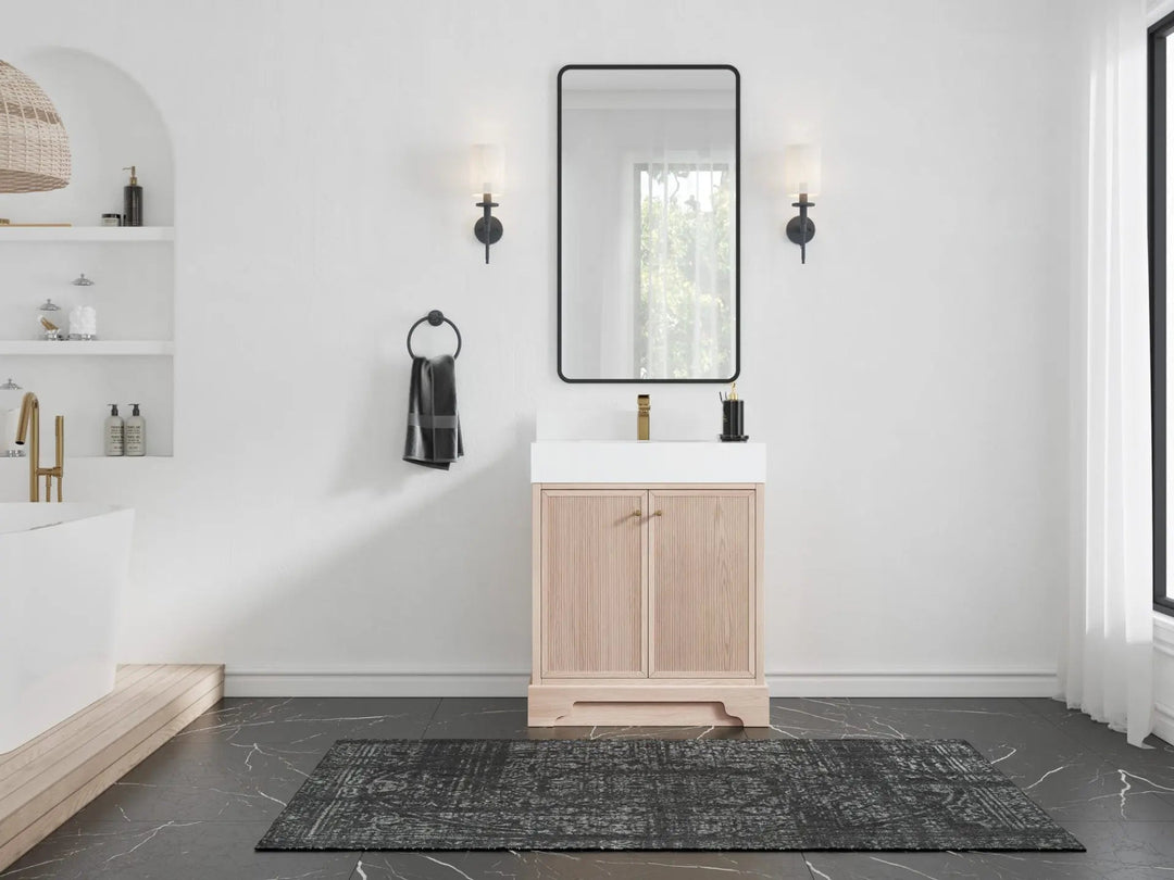 Manhattan White Oak 30 in. W x 22 in. D Single Sink Bathroom Vanity