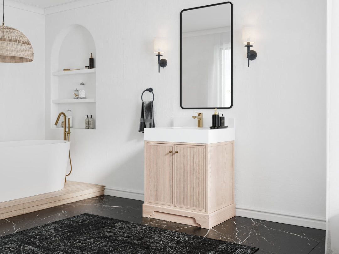 Manhattan White Oak 30 in. W x 22 in. D Single Sink Bathroom Vanity