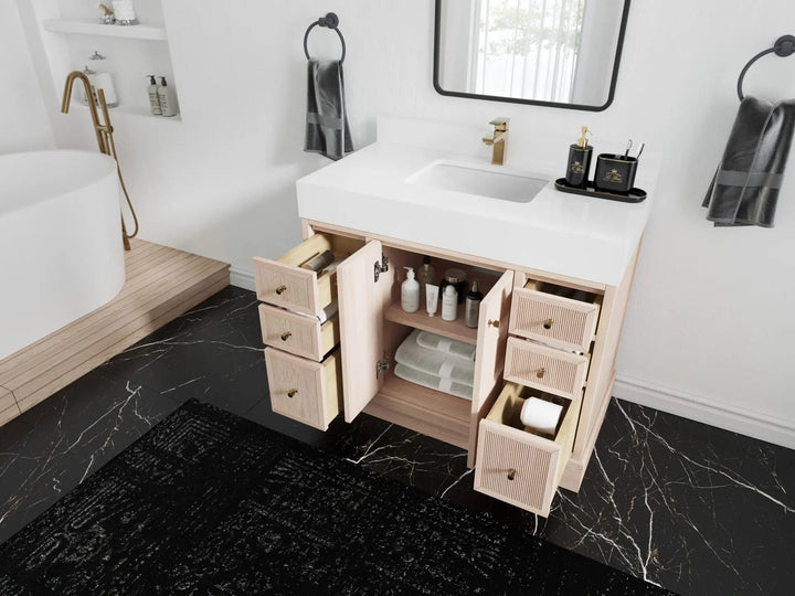 Manhattan White Oak 42 in. W x 22 in. D Single Sink Bathroom Vanity - photo 3