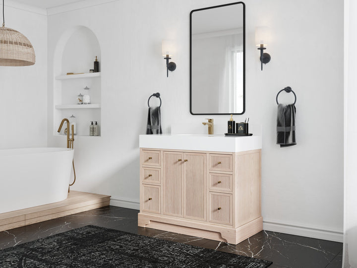 Manhattan White Oak 42 in. W x 22 in. D Single Sink Bathroom Vanity - photo 2