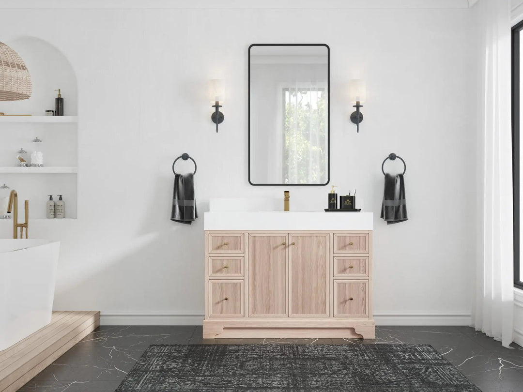 Manhattan White Oak 48 in. W x 22 in. D Single Sink Bathroom Vanity