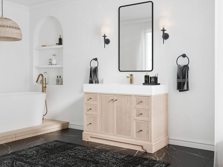 Manhattan White Oak 48 in. W x 22 in. D Single Sink Bathroom Vanity - photo 2