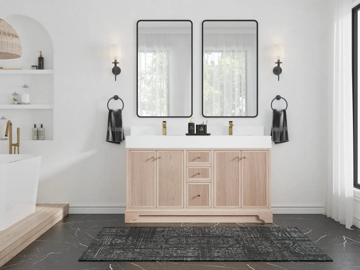 Manhattan White Oak 60 in. W x 22 in. D Double Sink Bathroom Vanity - photo 4