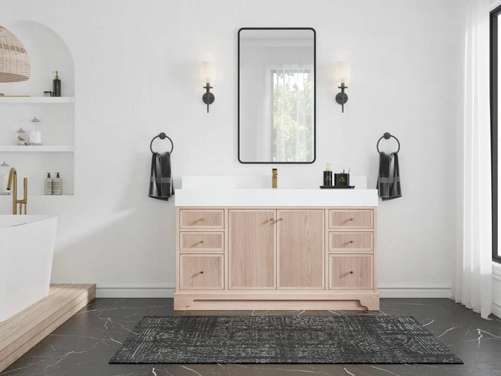 Manhattan White Oak 60 in. W x 22 in. D Single Sink Bathroom Vanity - photo 4