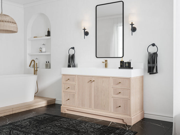 Manhattan White Oak 60 in. W x 22 in. D Single Sink Bathroom Vanity - photo 2