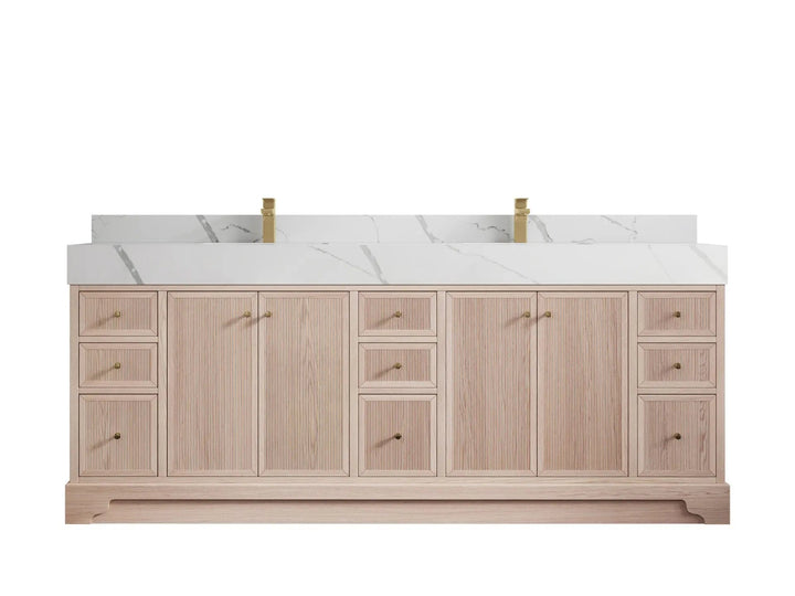 Manhattan White Oak 84 in. W x 22 in. D Double Sink Bathroom Vanity - photo 1