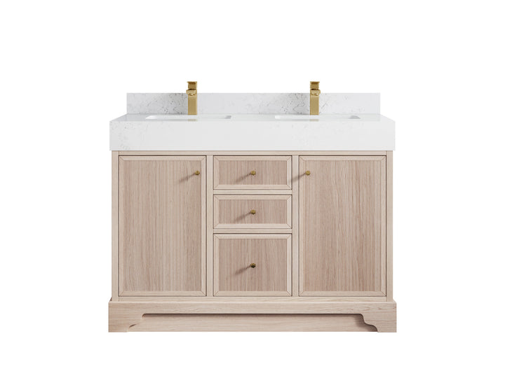 Manhattan White Oak 48 in. W x 22 in. D Double Sink Bathroom Vanity - photo 10