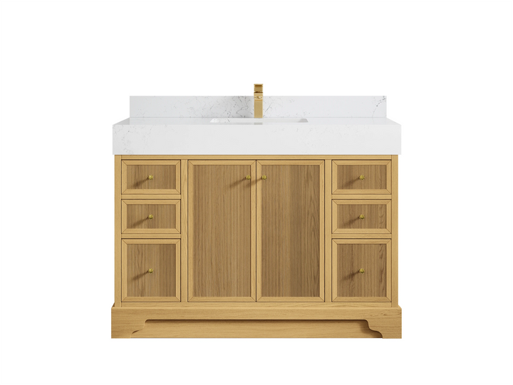Manhattan White Oak 48 in. W x 22 in. D Single Sink Bathroom Vanity - photo 10