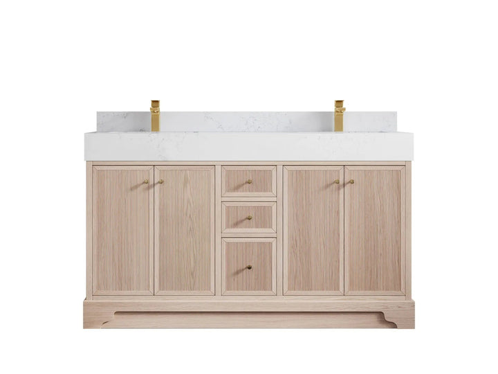 Manhattan White Oak 60 in. W x 22 in. D Double Sink Bathroom Vanity - photo 7