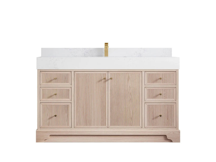 Manhattan White Oak 60 in. W x 22 in. D Single Sink Bathroom Vanity - photo 7