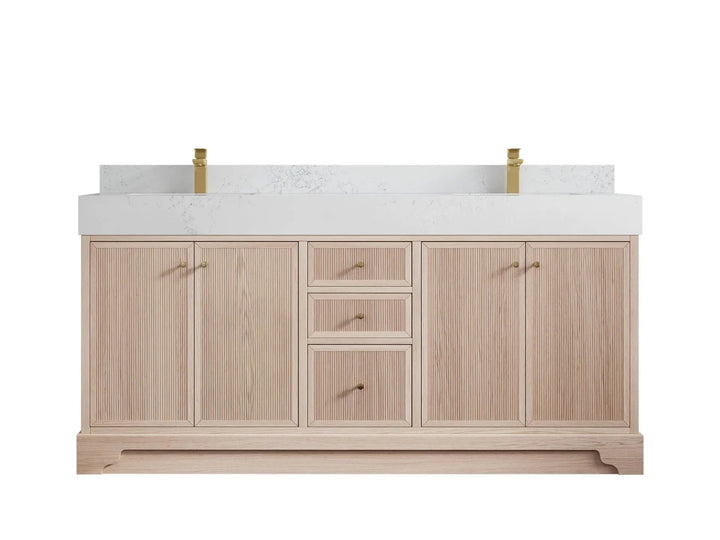 Manhattan White Oak 72 in. W x 22 in. D Double Sink Bathroom Vanity - photo 7