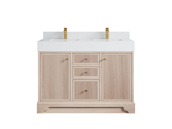 Manhattan White Oak 48 in. W x 22 in. D Double Sink Bathroom Vanity - photo 12
