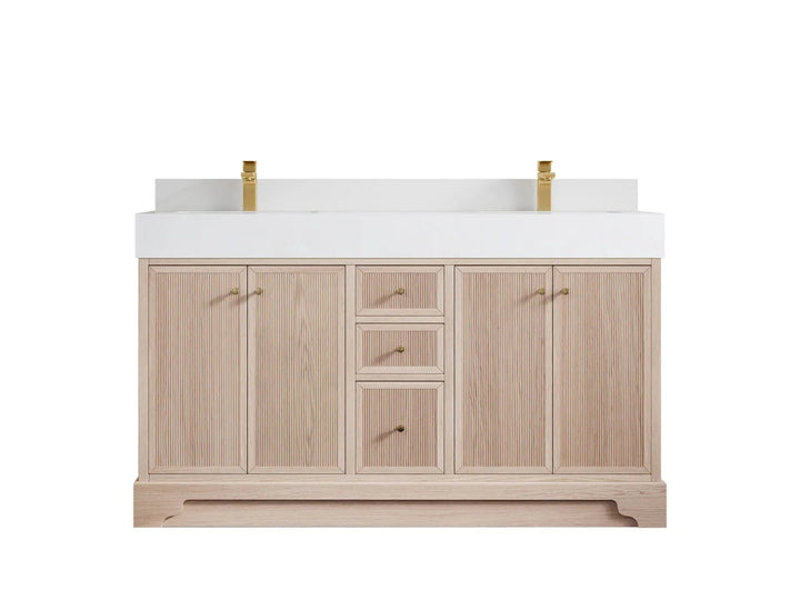 Manhattan White Oak 60 in. W x 22 in. D Double Sink Bathroom Vanity - photo 8