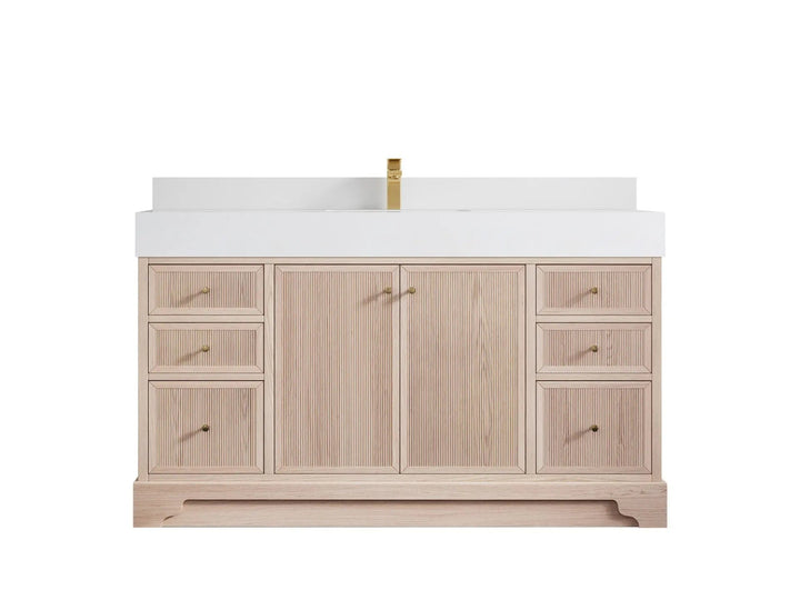 Manhattan White Oak 60 in. W x 22 in. D Single Sink Bathroom Vanity - photo 8