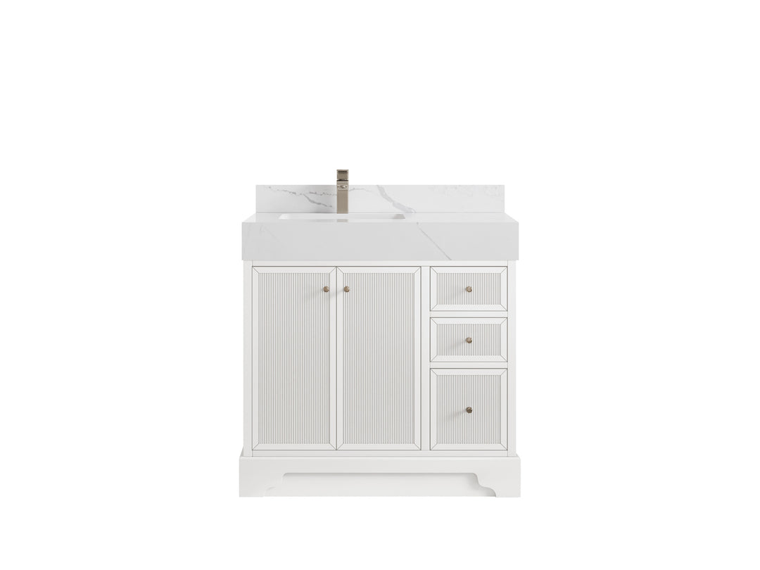 Manhattan 36 in. W x 22 in. D Left Offset Sink Bathroom Vanity