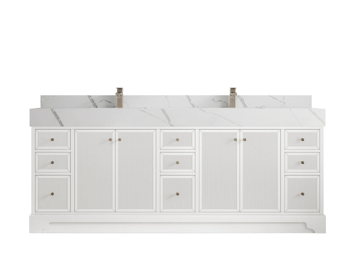 Manhattan 84 in. W x 22 in. D Double Sink Bathroom Vanity - photo 8