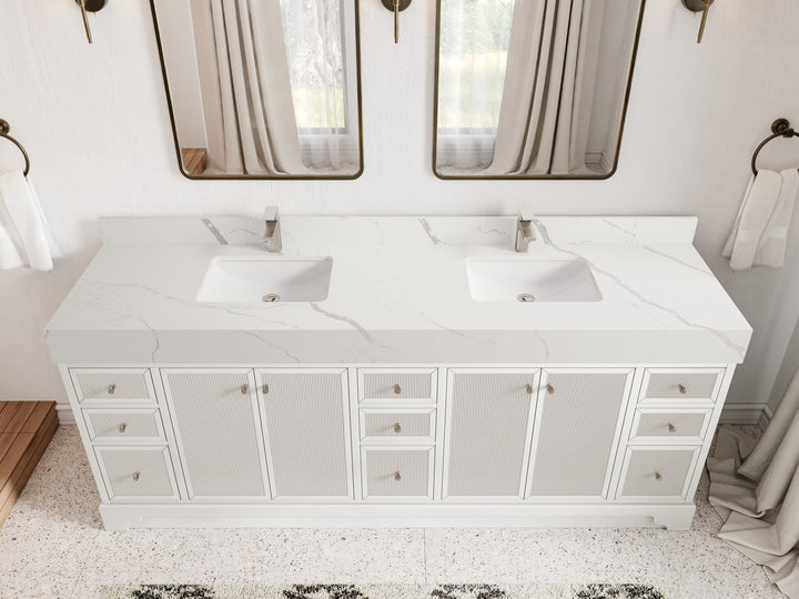 Manhattan 84 in. W x 22 in. D Double Sink Bathroom Vanity - photo 7