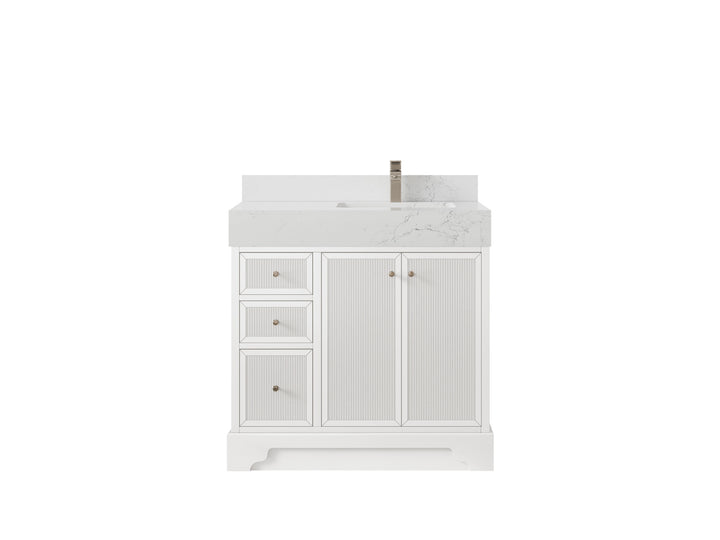 Manhattan 36 in. W x 22 in. D Right Offset Sink Bathroom Vanity - photo 10