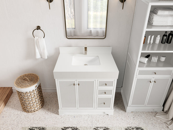 Manhattan 36 in. W x 22 in. D Center Sink Bathroom Vanity - photo 11