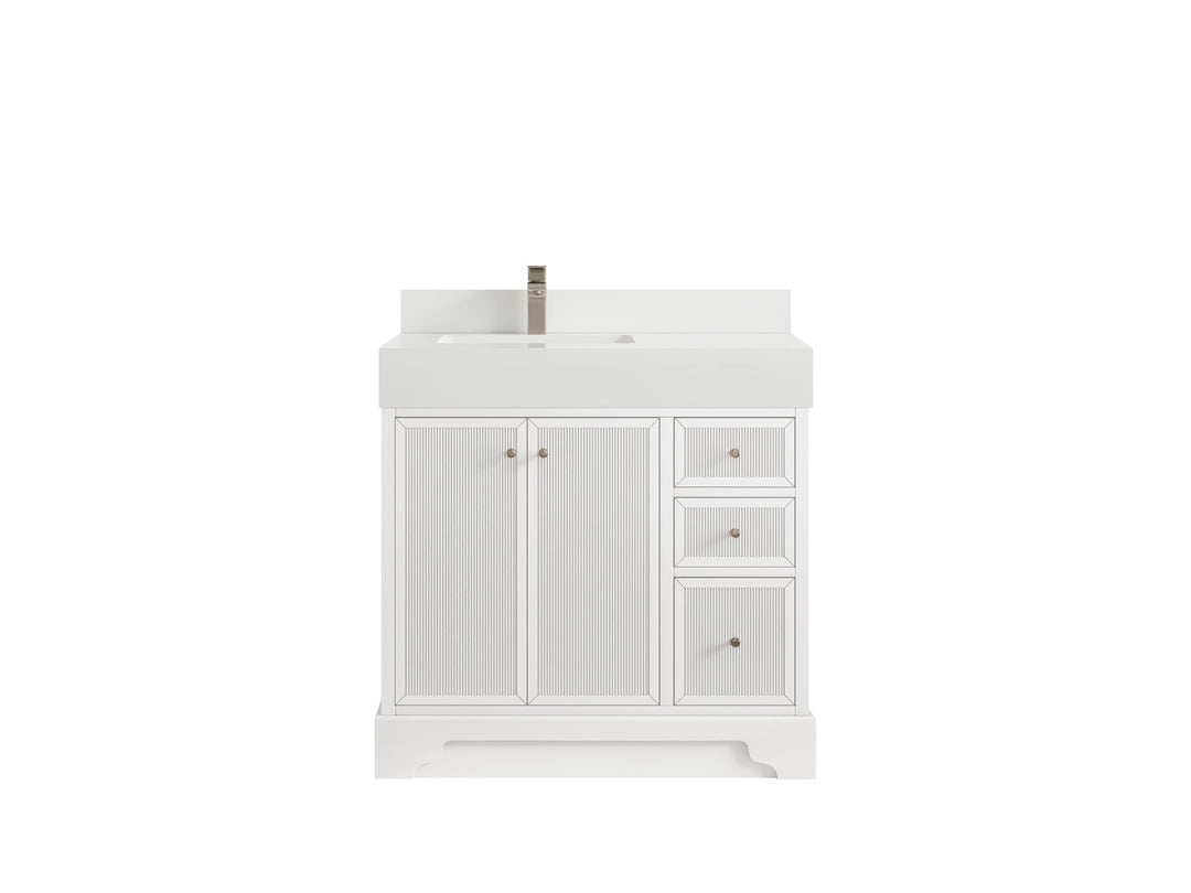 Manhattan 36 in. W x 22 in. D Left Offset Sink Bathroom Vanity