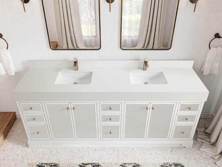 Manhattan 84 in. W x 22 in. D Double Sink Bathroom Vanity - photo 11