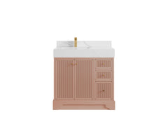 Manhattan 36 in. W x 22 in. D Left Offset Sink Bathroom Vanity - photo 8