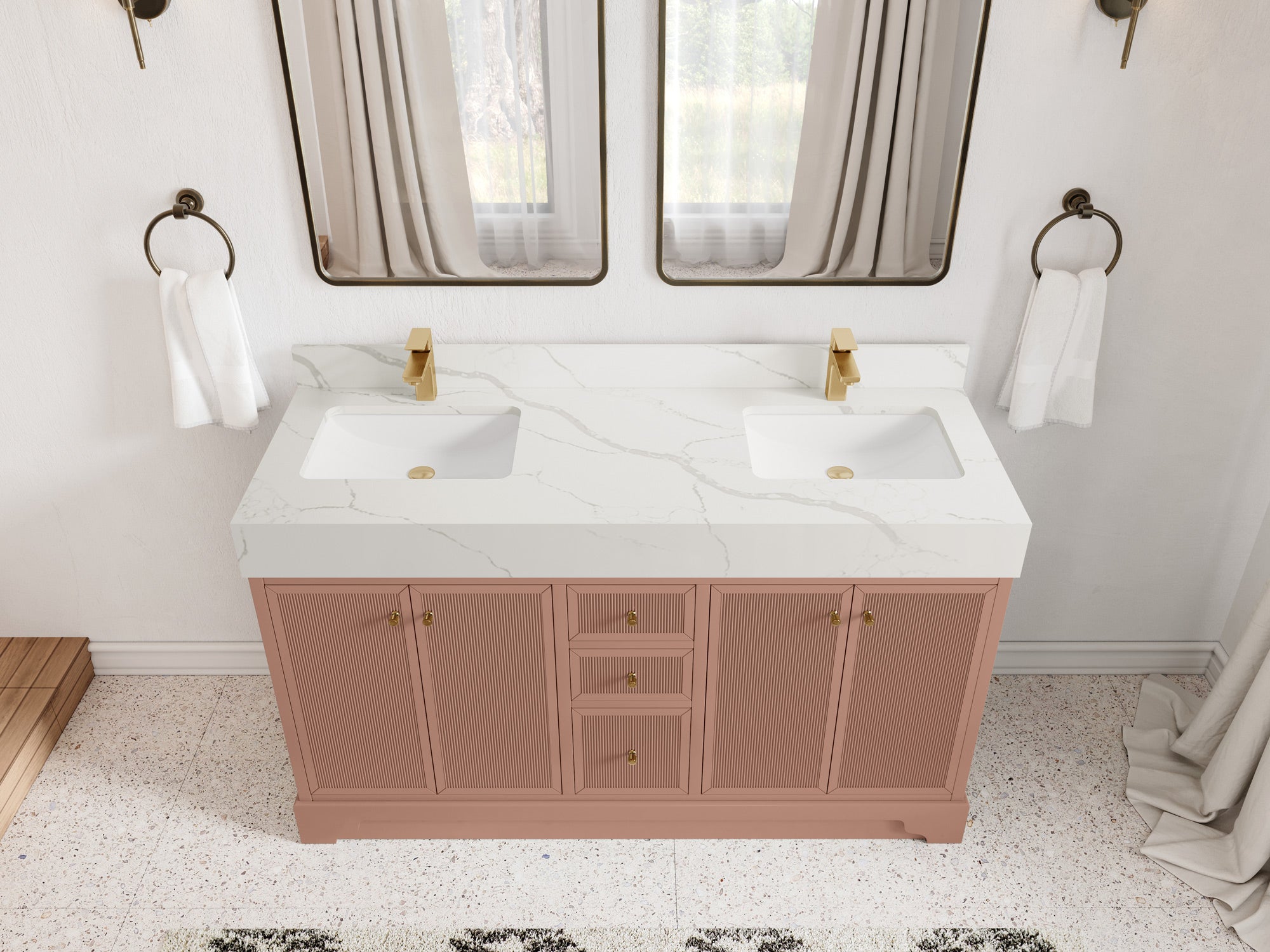 Manhattan 60 in. W x 22 in. D Double Sink Bathroom Vanity