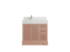 Manhattan 36 in. W x 22 in. D Left Offset Sink Bathroom Vanity - photo 10