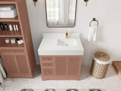 Manhattan 36 in. W x 22 in. D Right Offset Sink Bathroom Vanity - photo 9