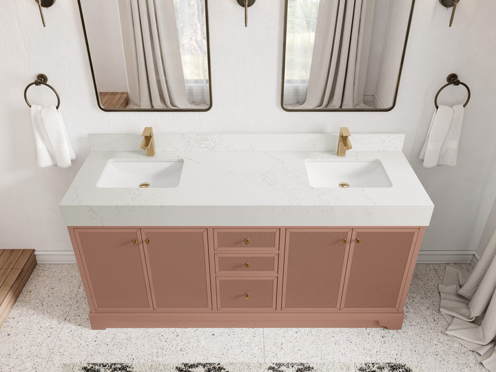 Manhattan 72 in. W x 22 in. D Double Sink Bathroom Vanity - photo 9