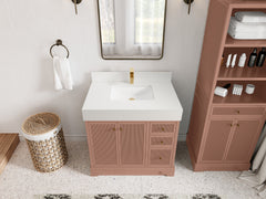 Manhattan 36 in. W x 22 in. D Center Sink Bathroom Vanity - photo 9