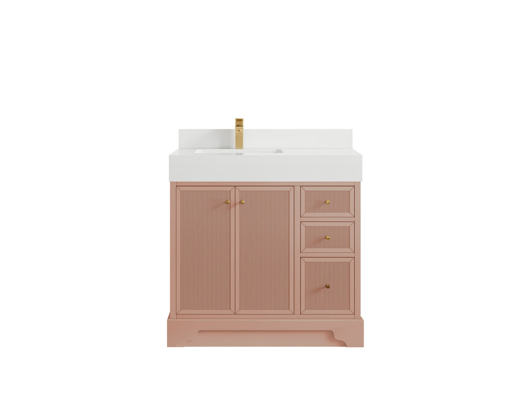 Manhattan 36 in. W x 22 in. D Left Offset Sink Bathroom Vanity
