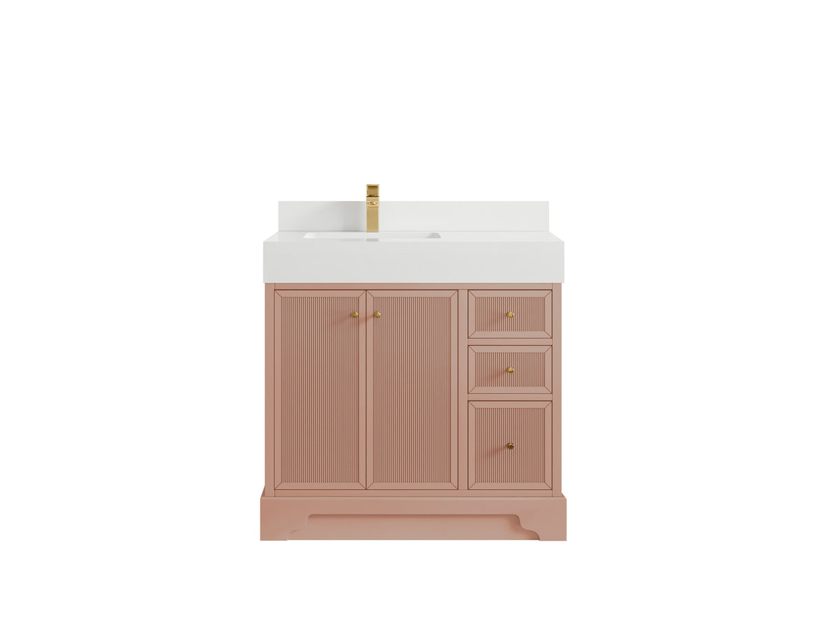 Manhattan 36 in. W x 22 in. D Left Offset Sink Bathroom Vanity