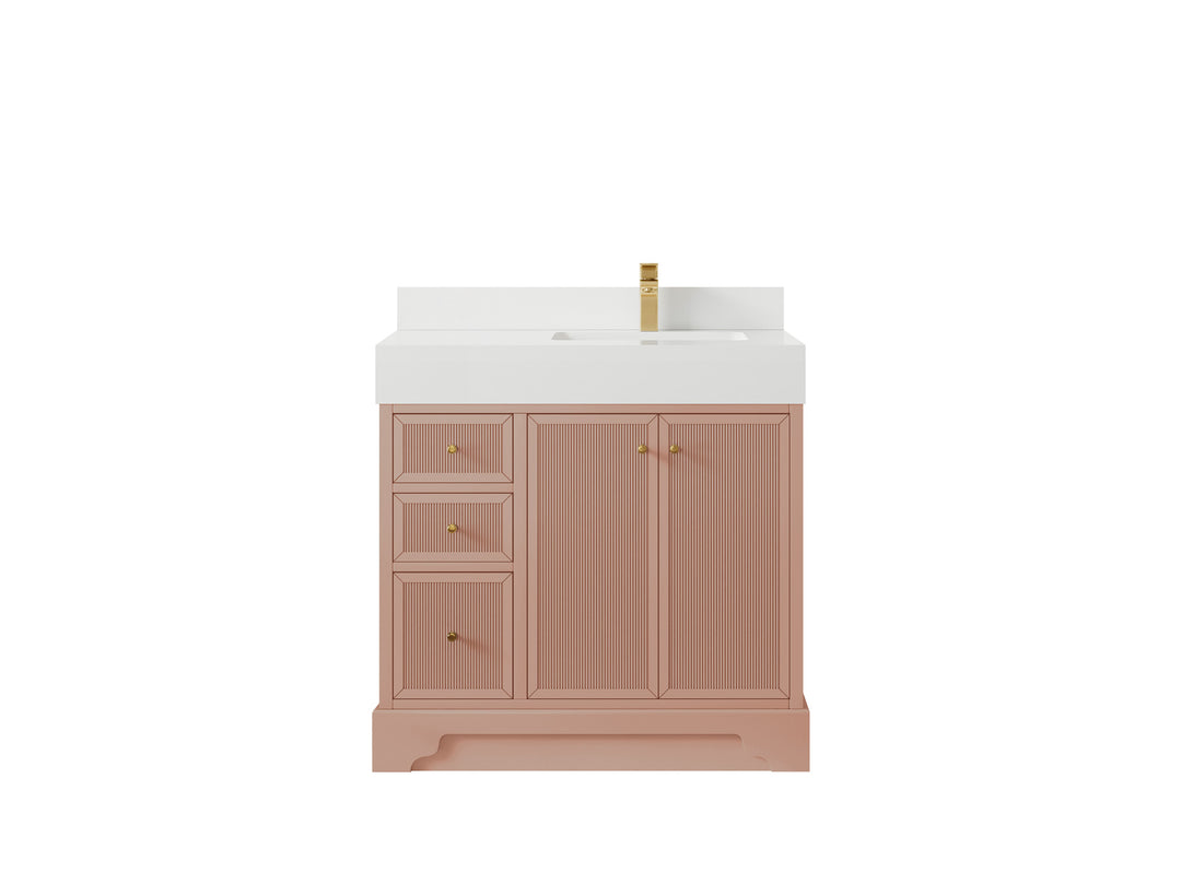 Manhattan 36 in. W x 22 in. D Right Offset Sink Bathroom Vanity