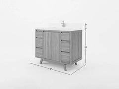 Madison Teak Wood 42 in. W x 22 in. D Single Sink Bathroom Vanity - photo 5