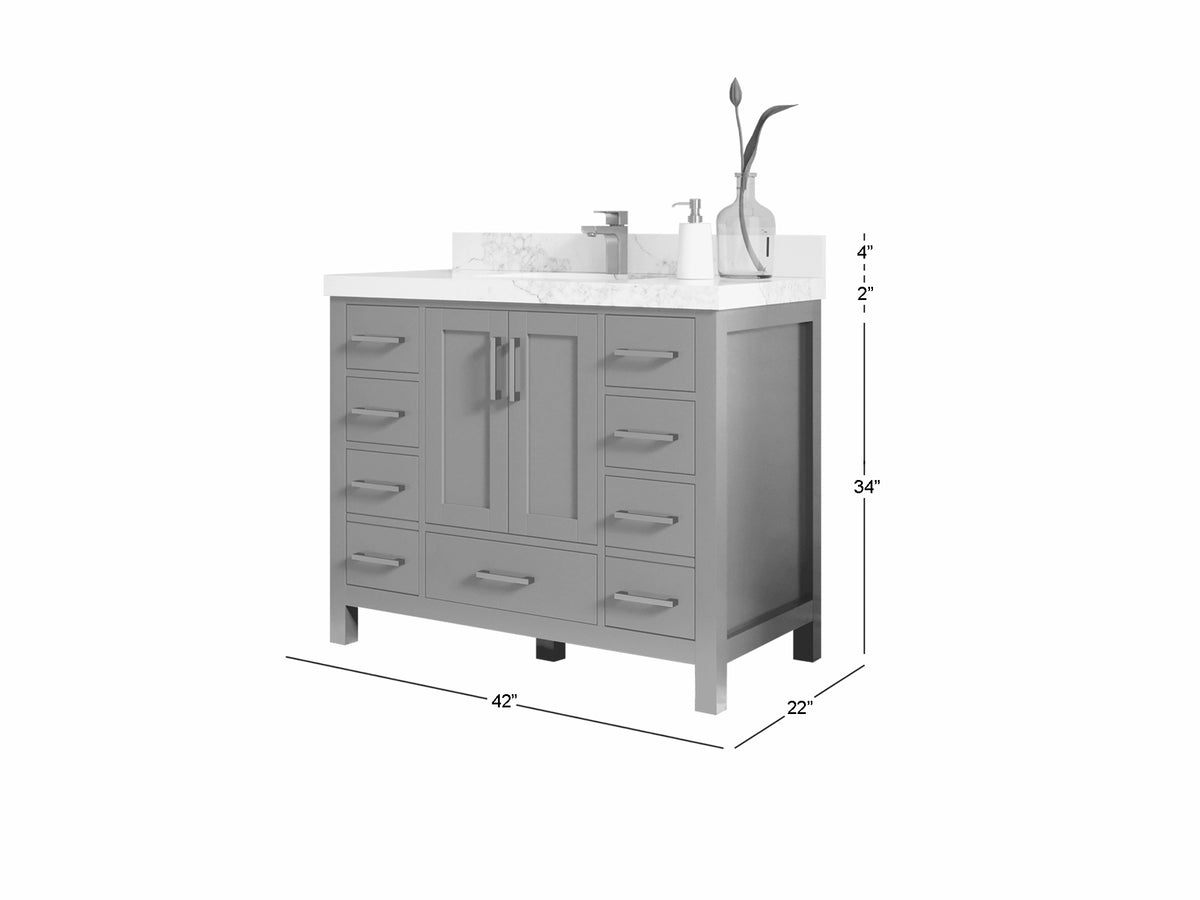 Malibu 42 in. W x 22 in. D Single Sink Bathroom Vanity