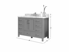 Malibu 48 in. W x 22 in. D Single Sink Bathroom Vanity - photo 2
