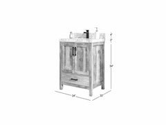 Malibu Mango Wood 24 in. W x 22 in. D Single Sink Bathroom Vanity - photo 2
