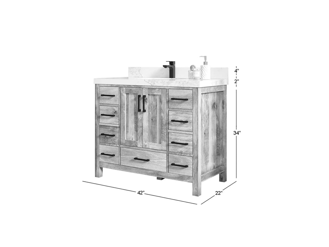 Malibu Mango Wood 42 in. W x 22 in. D Single Sink Bathroom Vanity