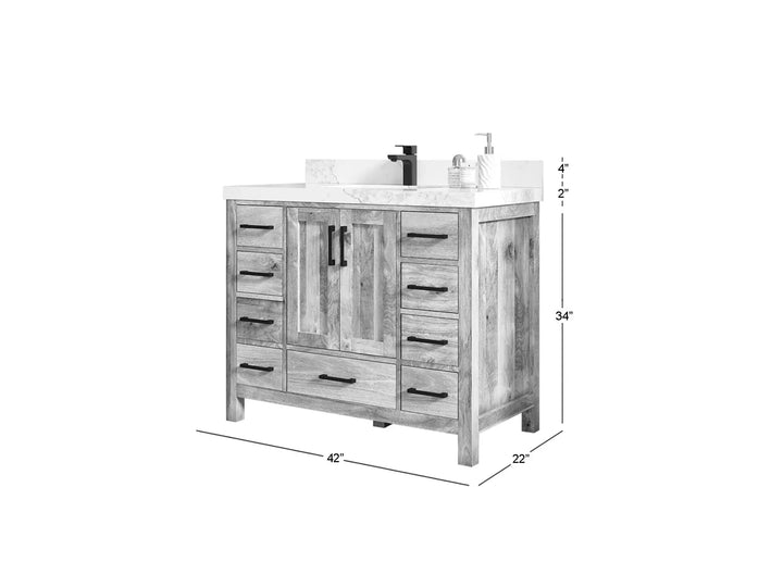Malibu Mango Wood 42 in. W x 22 in. D Single Sink Bathroom Vanity - photo 6