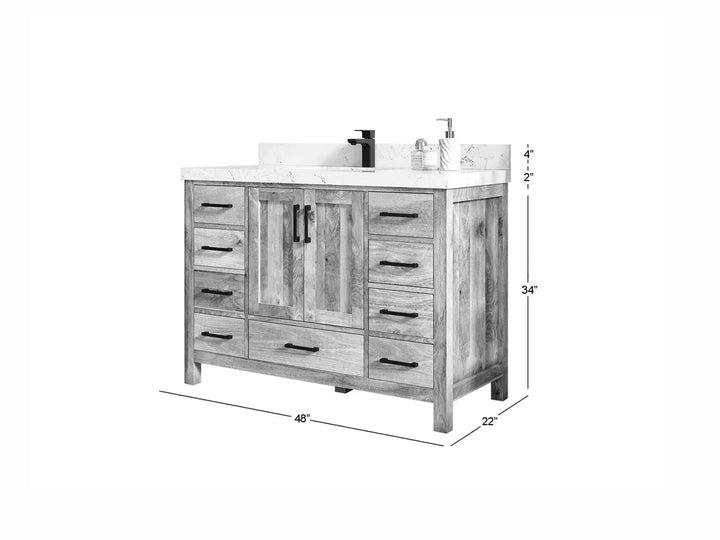 Malibu Mango Wood 48 in. W x 22 in. D Single Sink Bathroom Vanity - photo 2