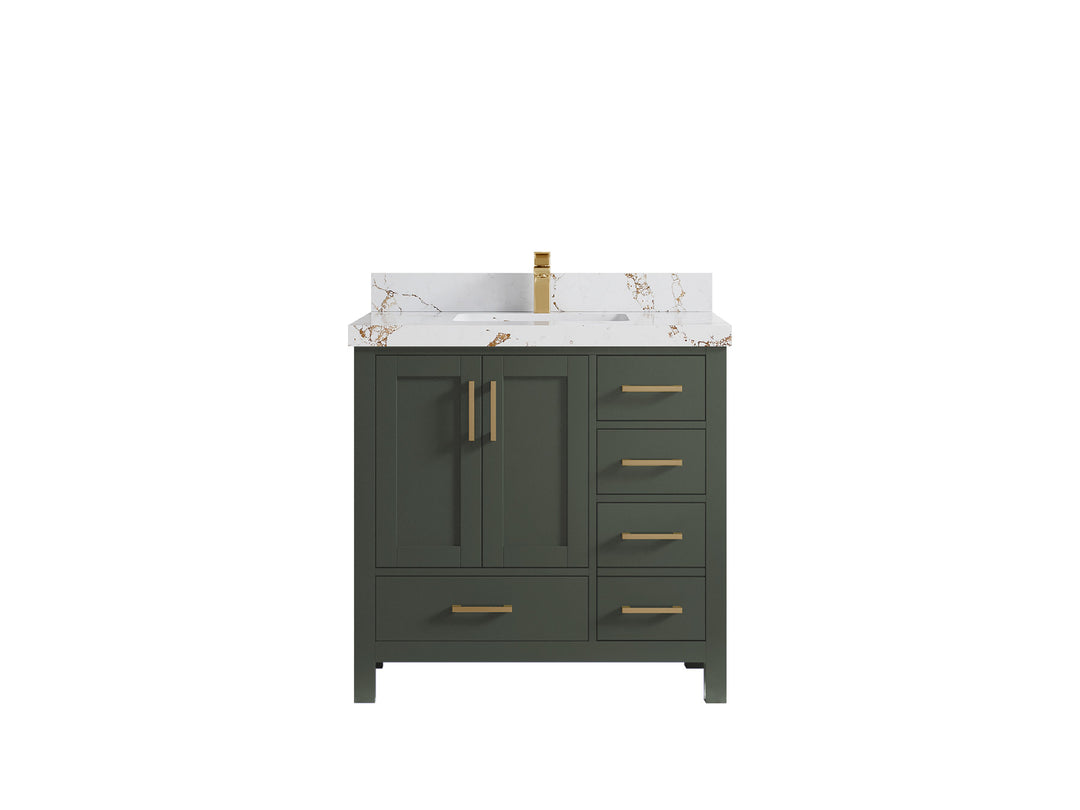 Malibu 36 in. W x 22 in. D Bathroom Vanity Center Sink