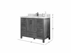 Malibu Teak Wood 42 in. W x 22 in. D Single Sink Bathroom Vanity - photo 6