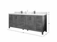 Malibu Teak Wood 84 in. W x 22 in. D Double Sink Bathroom Vanity - photo 5